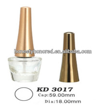 ABS Golden Nail Enamel Bottle Cap With White Brush
